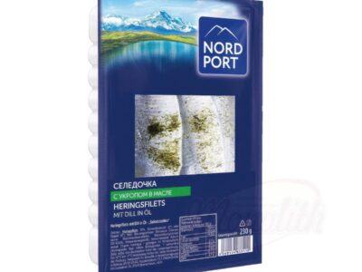 Sleď Fil&eacute; v Oleji s k&ocirc;prom "Nord Port" 230 gr./ Сельдь Филе в Масле с укропом "Норд Порт" 230 гр.